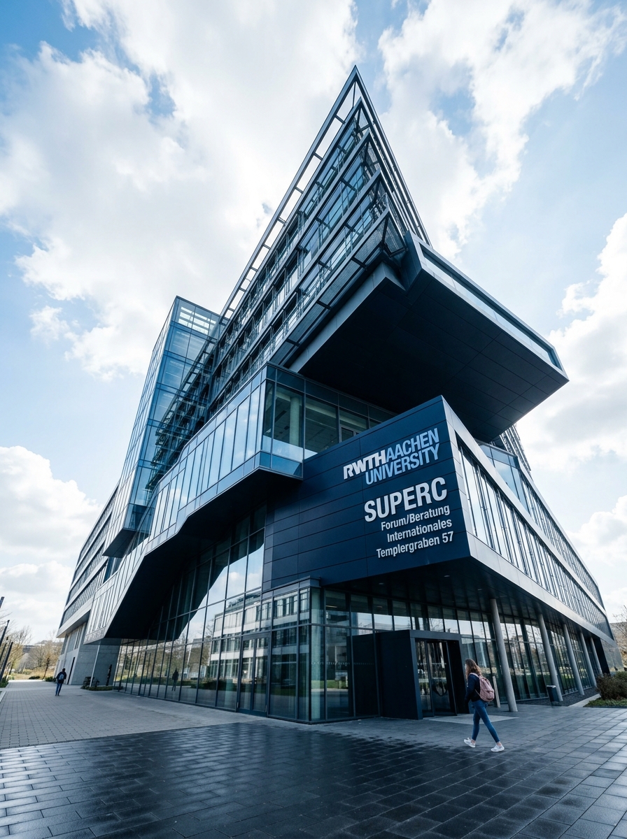 RWTH Aachen University SuperC building, dramatic architectural view